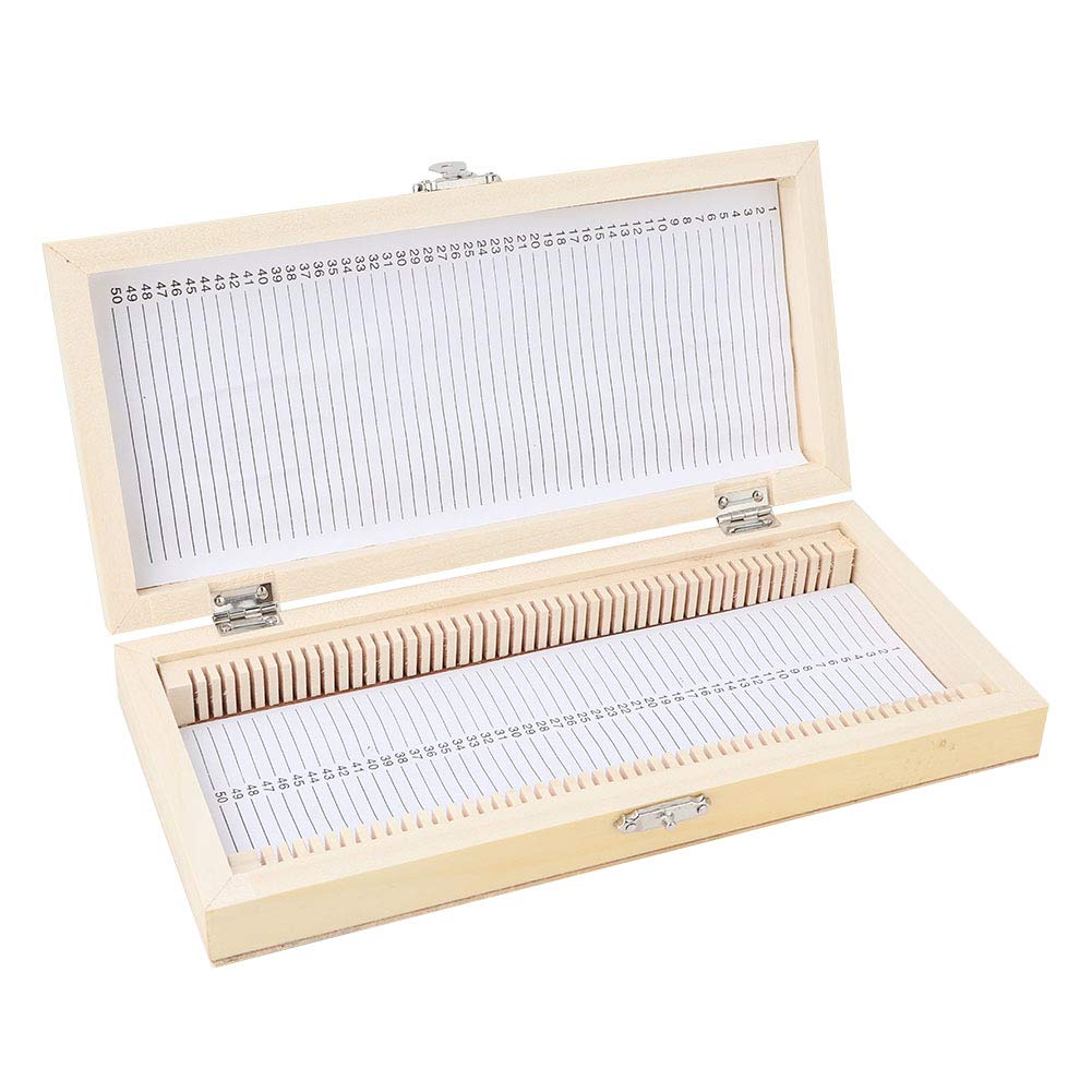 Mikroskop Objektträger Aufbewahrungsbox, 50 Scheiben Wooden Biology Slide Aufbewahrungsbox mit Numme