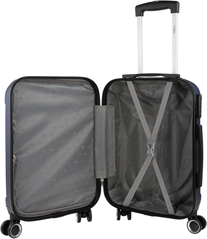 ITACA - Trolley Handgepäck Cabin Trolley Koffer Reisekoffer Hartschalenkoffer mit Zahlenschloss - Ka