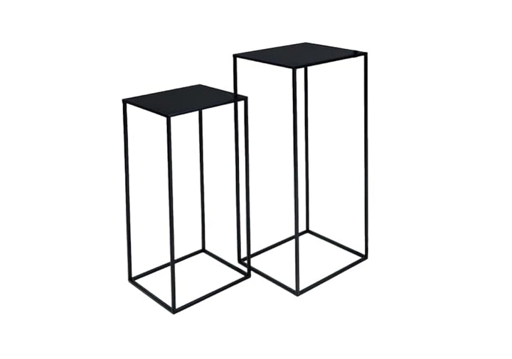 PrimoLiving 2er Set Metall Blumenhocker/Beistelltisch 77792 eckig schwarz Gr. L+XL 2er Set: L+XL, 2e