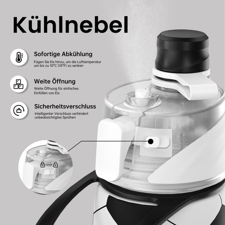 magcheer 600ml Trinkflasche Kinder Fussball mit Sprühfunktion | 3D Strukturierte Isolierte Nebel Was