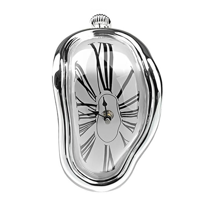 Verzerrte Tischuhr, dekorative Uhr im Salvador-Dali-Stil, geschmolzene Uhr für Büroregal, Schreibtis