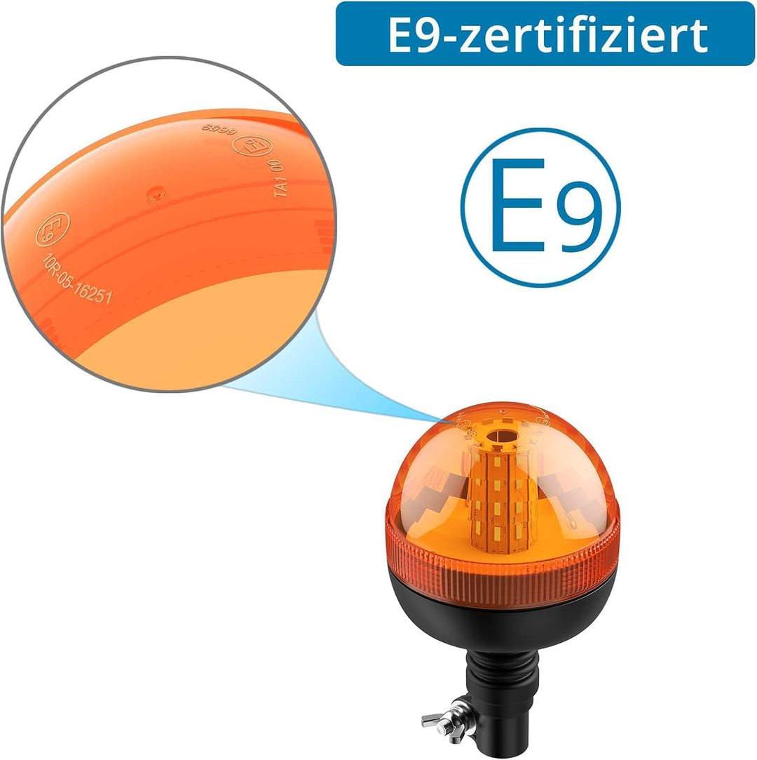 AUTOUTLET LED Rundumleuchte, 40 LED Warnleuchten Amber Rundumkennleuchte Blinkleuchte 12V/24V, mit 3