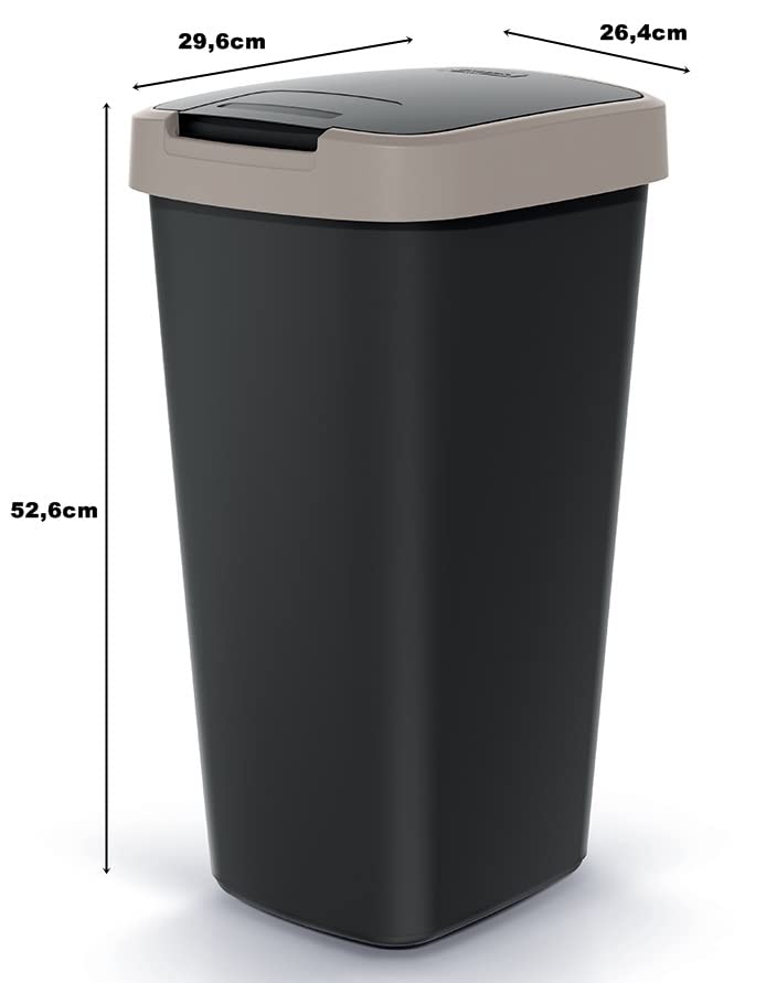 BirnePower Mülleimer Müllbehälter Abfalleimer Biomülleimer mit Deckel Abfallsammler Mülltonne 53 x 2