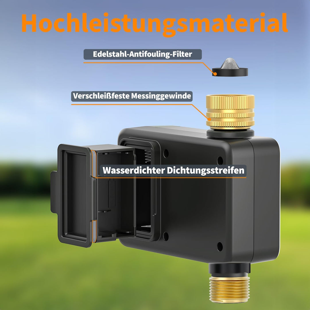 Diivoo Bewässerungscomputer WLAN für Gärten, Wasser-Zeitschaltuhr, Bewässerung mit App & 6 Bewässeru