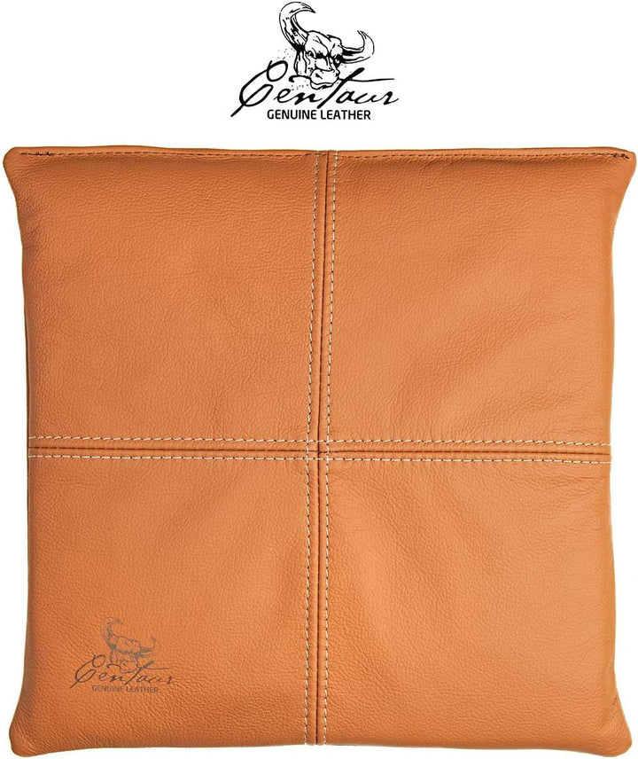Centaur - Hochwertiges Leder Sitzkissen - Cognac 40x40 cm - Ideal für Stuhl oder Sitzbank - Abwaschb