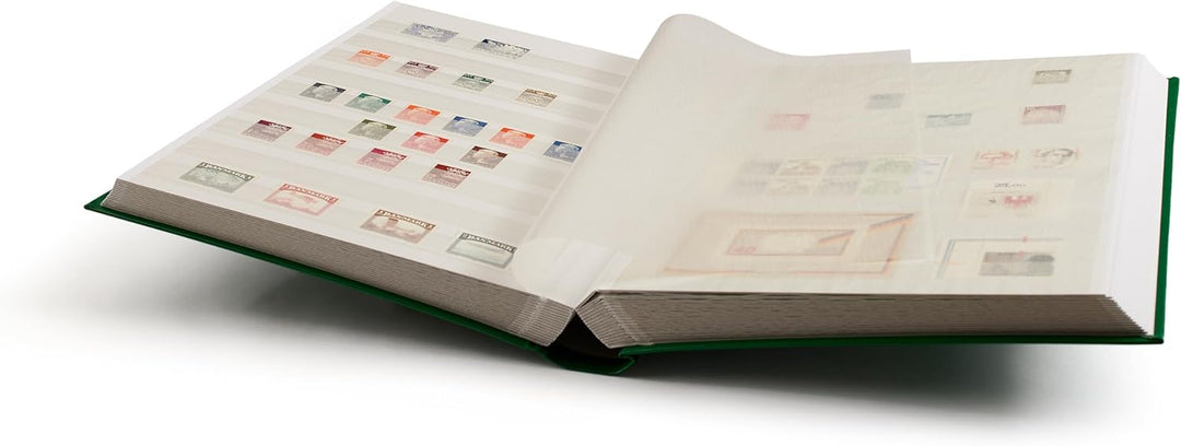 Leuchtturm 317477 Briefmarken-Sammel-Album - Einsteckbuch Basic - 64 weisse DIN A4-Seiten - unwattie
