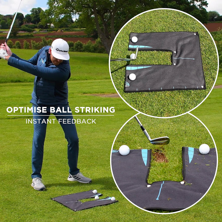 ME AND MY GOLF Unisex-Adult Ball Striker Alignment Towel, Black, One Size Einzelbett, Einzelbett
