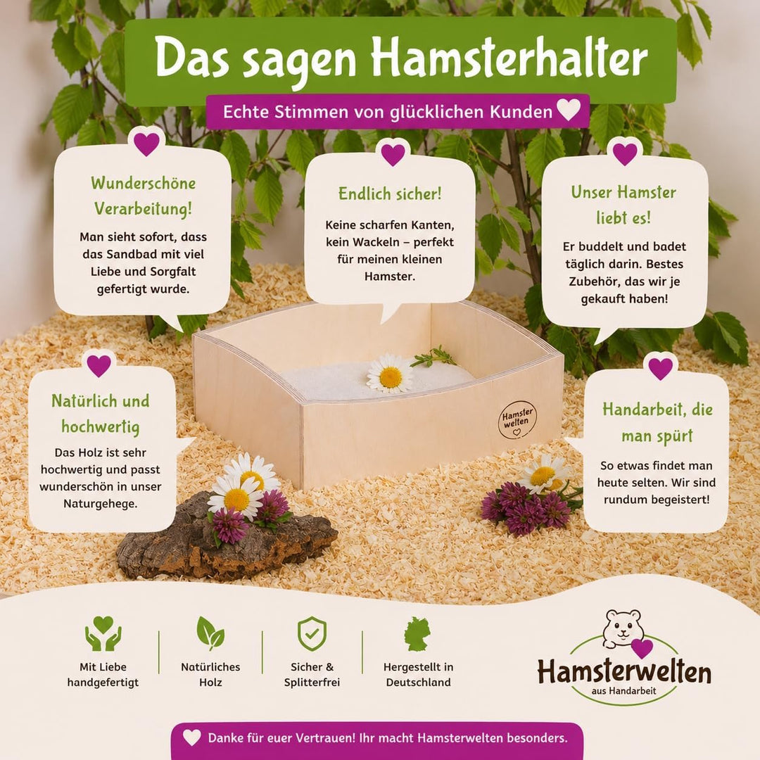 Hamster &amp; Mäuse Sandbad Modern Art mit Easy Entry - das Elegante Sandbad auch wenn Ihr Liebling älte