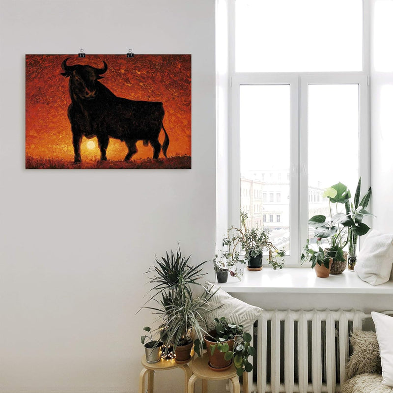 ARTland Poster Kunstdruck Wandposter Bild ohne Rahmen 100x70 cm Stier Tiere Spanien Stierkampf Katal