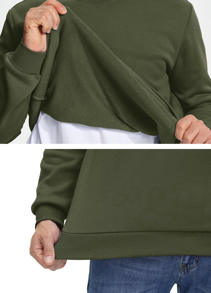 TACVASEN Fleecepullover Herren Sweatshirt Gefüttert Winter Warme Sport Langarmshirt Rundhals Outdoor