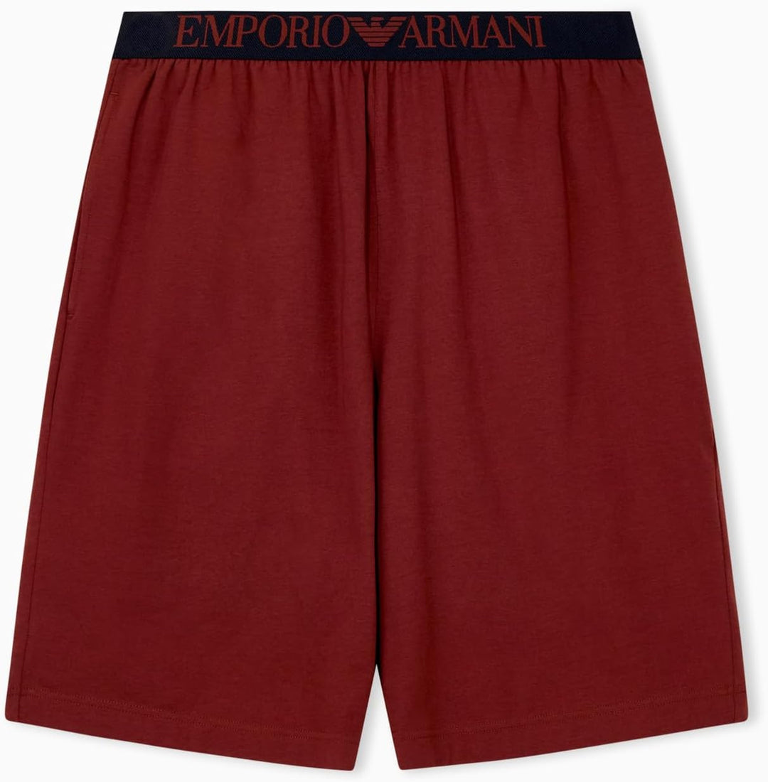 Emporio Armani Herren Short Pajamas Pyjamaset S Blu/Brick, S Blu/Brick