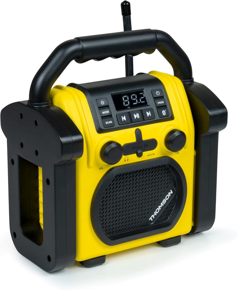 Thomson WKR50BT - Arbeitsradio mit Bluetooth, UKW-Radio PLL, AUX-IN, Kopfhöreranschluss, USB-Player,