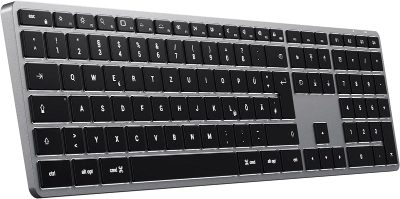 SATECHI Slim X3 Kabellose Bluetooth Tastatur mit Hintergrundbeleuchtung und Ziffernblock – Kompatibe