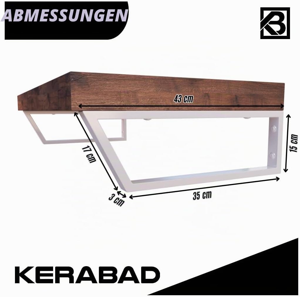 KERABAD 2 Stück Design Konsolenhalter Trapez für Waschtischplatte, Waschtischhalter, Regalhalter, We