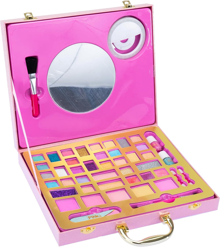 Nice Group - Pink it Selfie Ring Suitcase, 1 Koffer Schminkset mit Spiegel und Leuchtring für Selfie