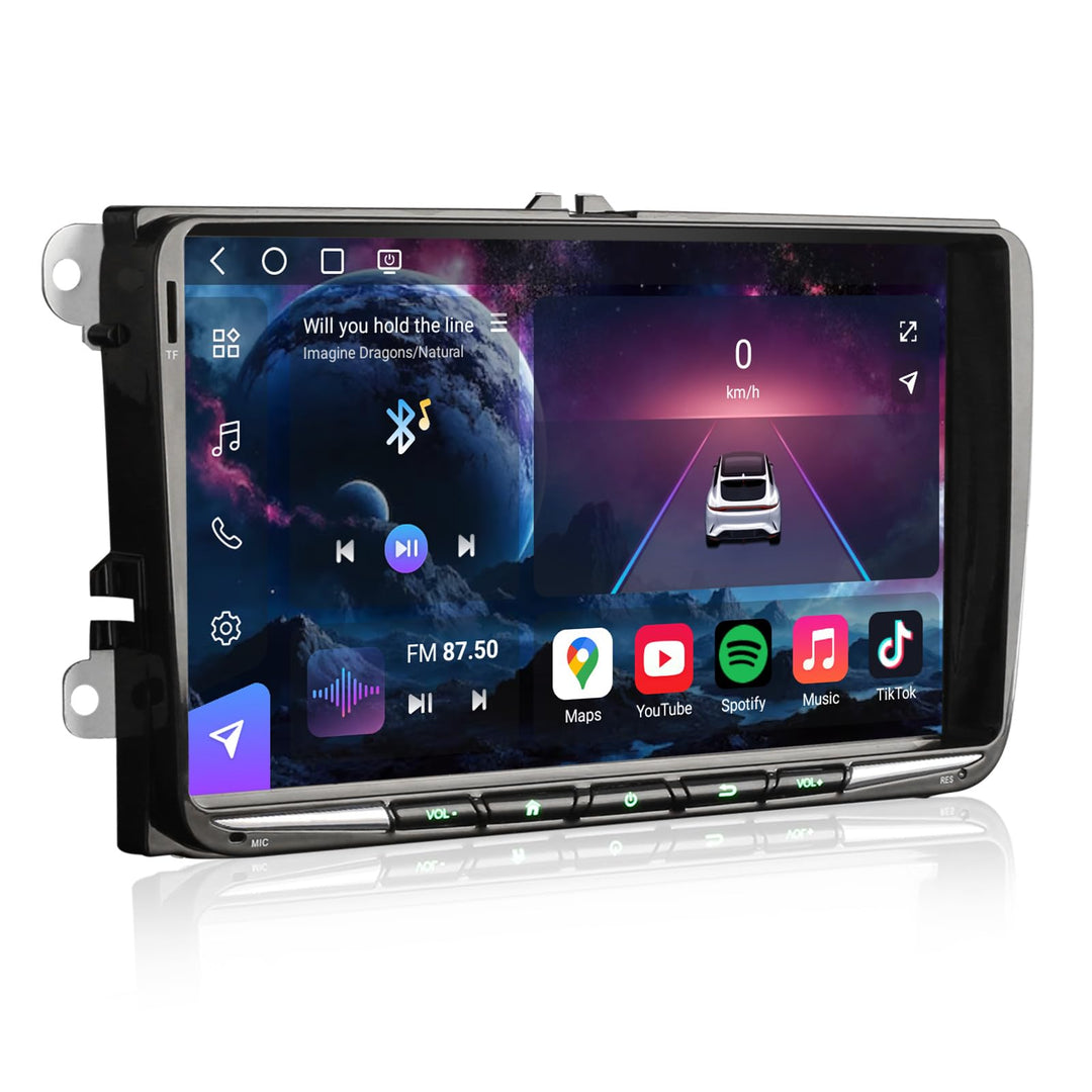 Erisin 9" 8-Kern 4GB+64GB Android 14 Autoradio für VW Golf 6 Golf 5 Passat Touran T5 Polo Caddy Seat