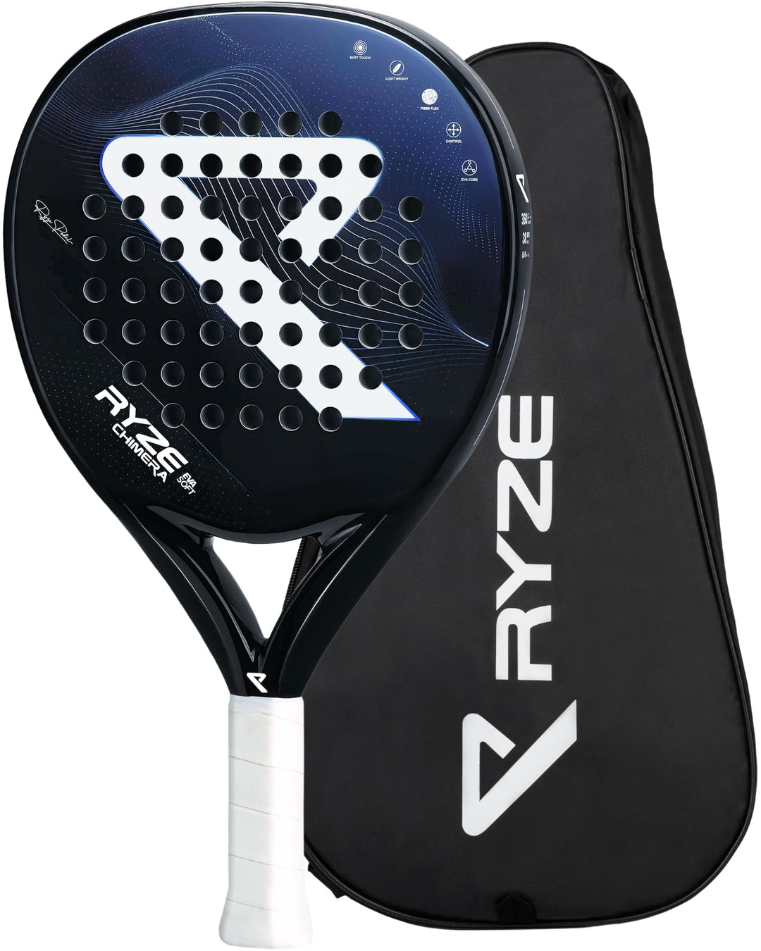 RYZE Chimera - Padel Schläger aus Kohlefaser & Fiberglas - Maximale Kontrolle & Präzision - Ultralei