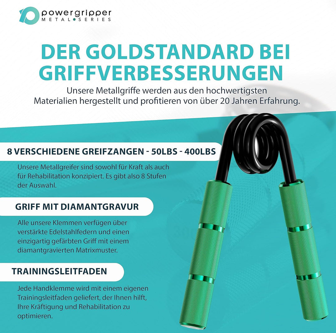 RPM Power PowerGripper Metall Handmuskeltrainer - (50lbs - 400lbs) für das Training von Griffen, Han