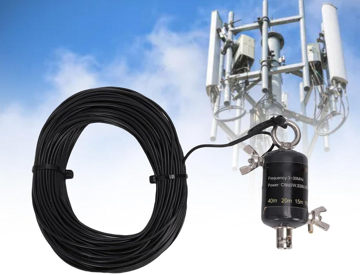 Fafeicy 3 Bis 30 MHz Kurzwellenantenne, Tragbare QRP-End-Fed-Halbwellenantenne mit Abstimmgerät für