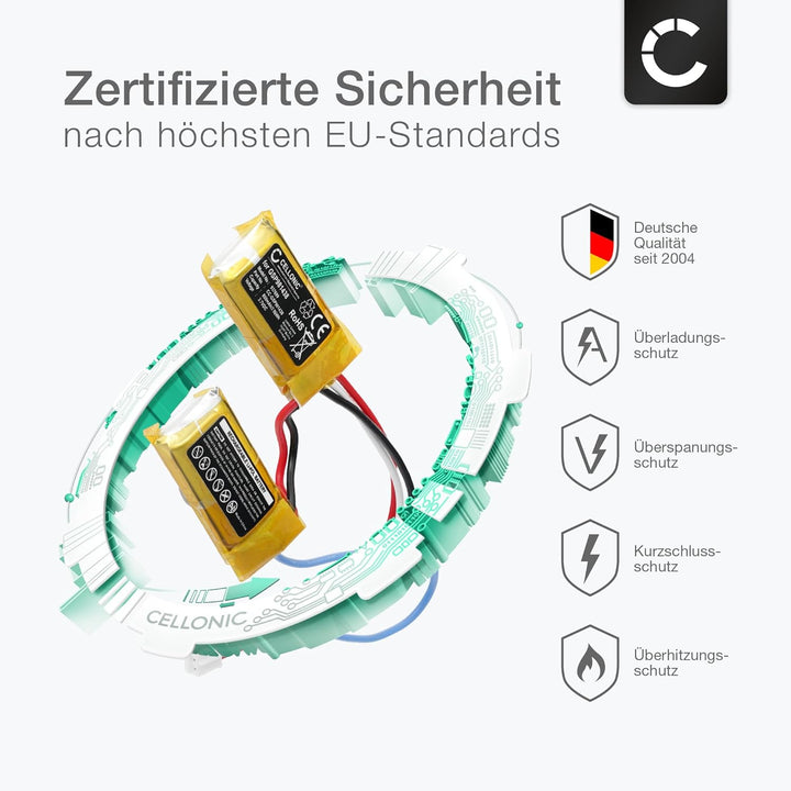 CELLONIC 1x Akku für Lautsprecher Kompatibel mit JBL Soundgear, GSP981438 2S - (800mAh, 3.7V)