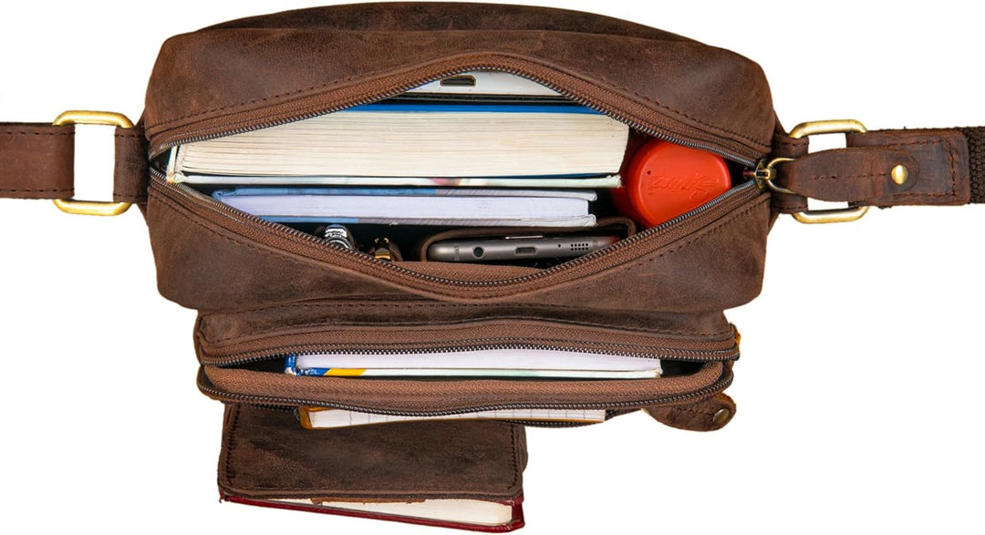 STILORD Ryan Crossbody Tasche Herren Leder Kleine Herrentasche zum Umhängen Vintage Ledertasche 9,7
