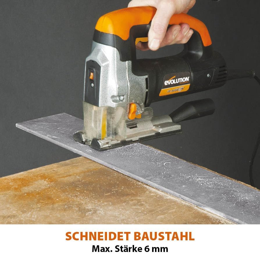 Evolution Power Tools Rage 7-S Universalstichsäge – schneidet Holz, Stahl, Kunststoff und mehr – ink