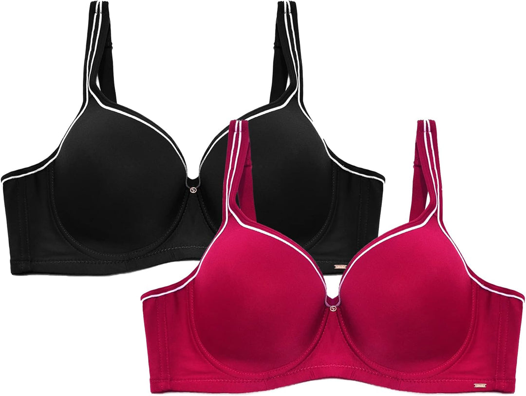 SHEKINI Damen BH mit Bügel Klassische T-Shirt BHS Push up BH Nicht Gepolsterter Nahtloser Soft Bra m