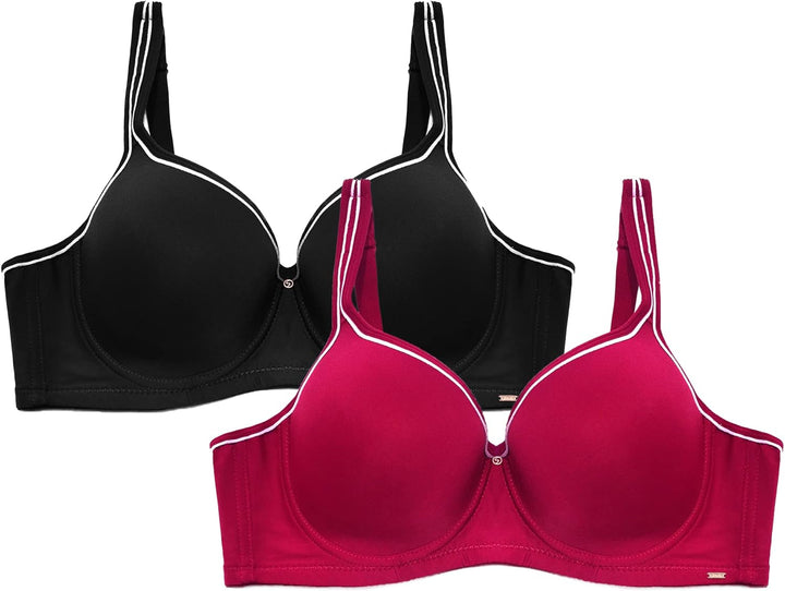 SHEKINI Damen BH mit Bügel Klassische T-Shirt BHS Push up BH Nicht Gepolsterter Nahtloser Soft Bra m