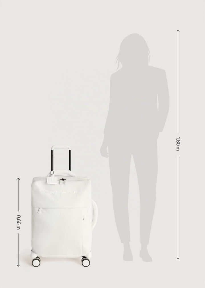CREATE / Luggage Studio Soft/Polyester Soft Koffer Cremeweiss / 47x25.5x65cm / TSA Vorhängeschloss,