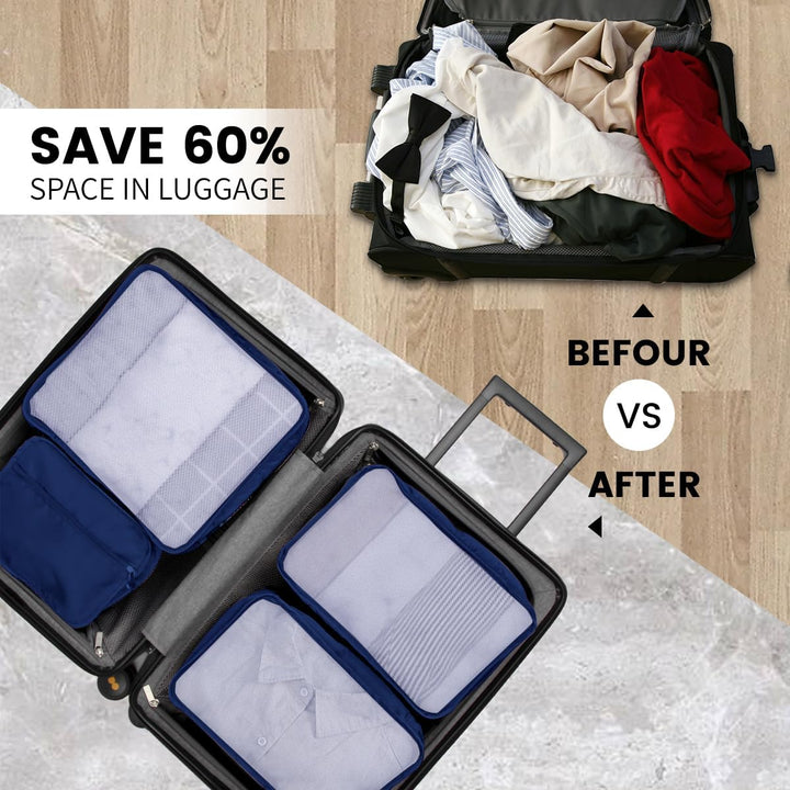 Grosse Koffer Organizer Set 12-teilig, Wasserdichte Packwürfel, Travel Organizer zum Gepäckpacken, F