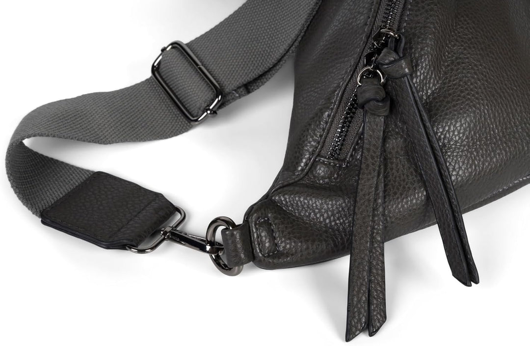 styleBREAKER Damen Halbmond Crossbody Schultertasche, abnehmbarer verstellbarer Schultergurt, Einfar