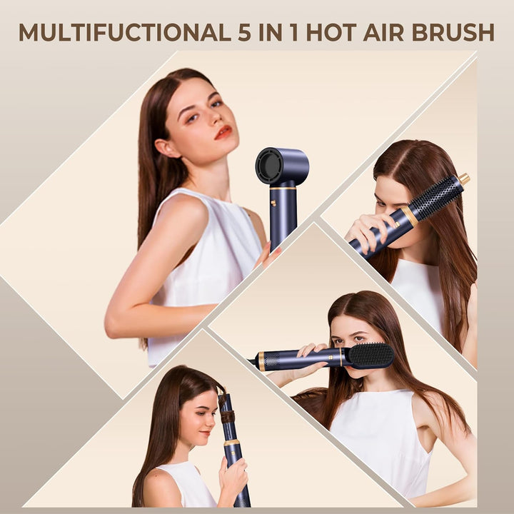 UKLISS Hairstyler 5 in 1 Airbrush Haarstyler | Pro Air Styler Set - 1000W Rundbürstenföhn, Air Curle