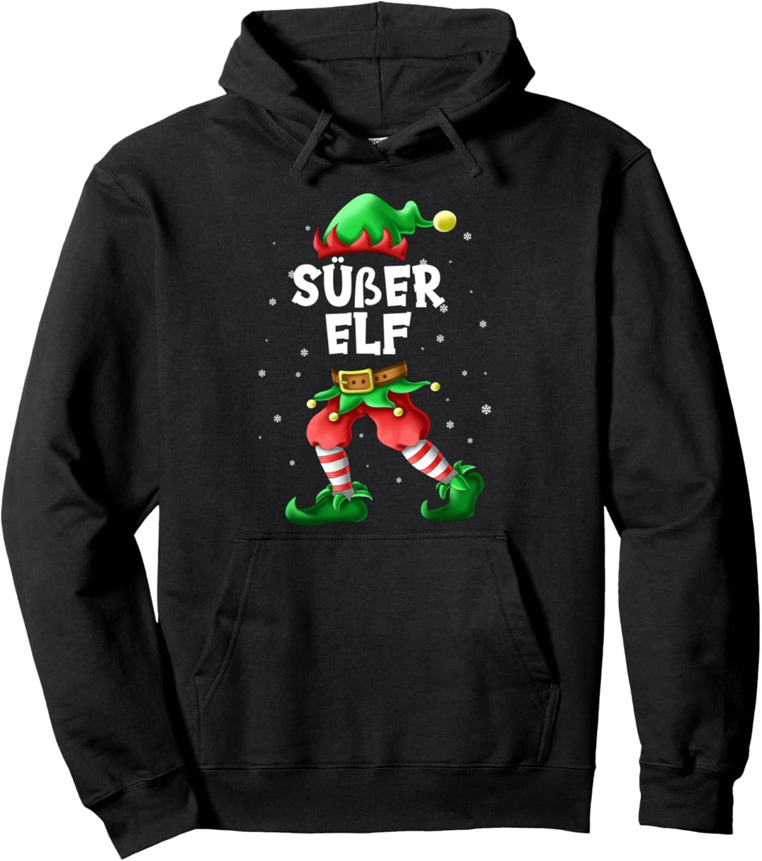 Niedlicher Elf Partnerlook Familie Outfit Weihnachten Pullover Hoodie