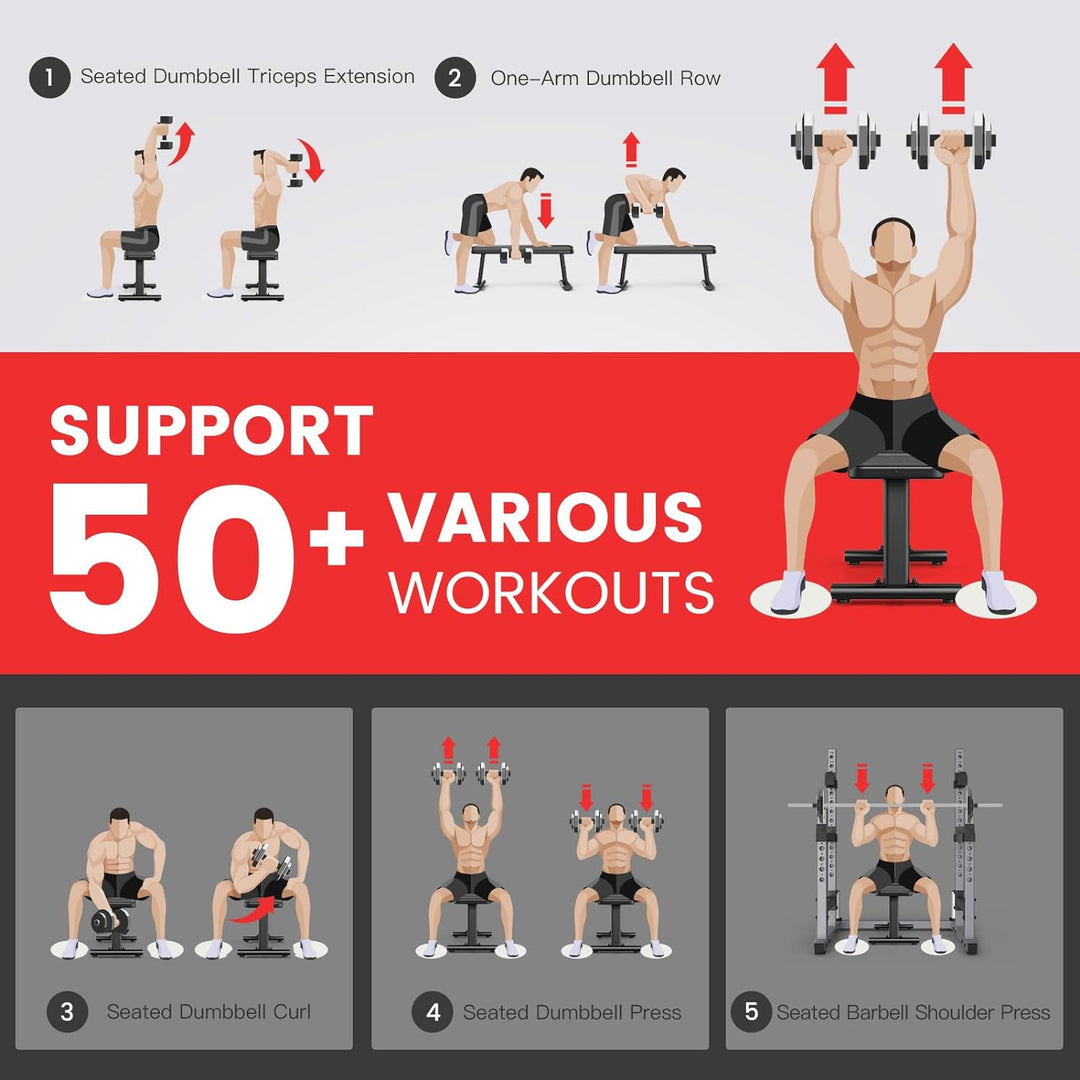 PASYOU PW100 Hantelbank Flachbank, Extreme Belastbarkeit 660 KG, Trainingsbank Fitness Bank für Zuha