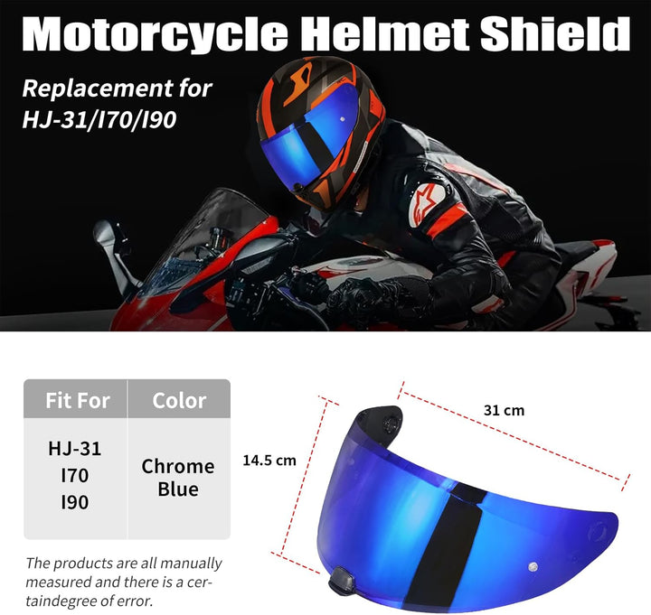 Visier Helm für Hjc i70 i10 HJ-31,Motorradhelm Visier,Motorrad Windschutz Helm Objektiv Visier,Vollg