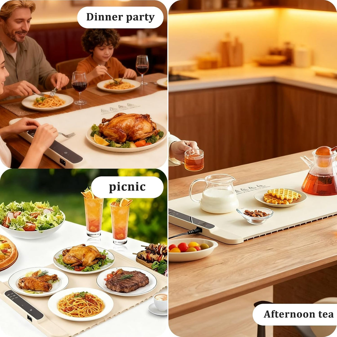 Elektrisch Speisewärmer Warmhalteplatte,Buffetwärmer Elektrisch Mit 35-100℃ Einstellbarer Temperatur