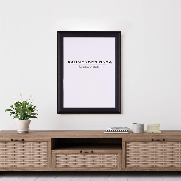 Rahmendesign24 Bilderrahmen Fiona 48x68 Schwarz (matt) Fotorahmen, Wechselrahmen, Posterrahmen, Puzz