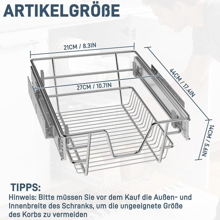 2er Küchenschrank Teleskopschublade Apothekerschrank Schlafzimmerschublade Einsatz Teleskopschienen