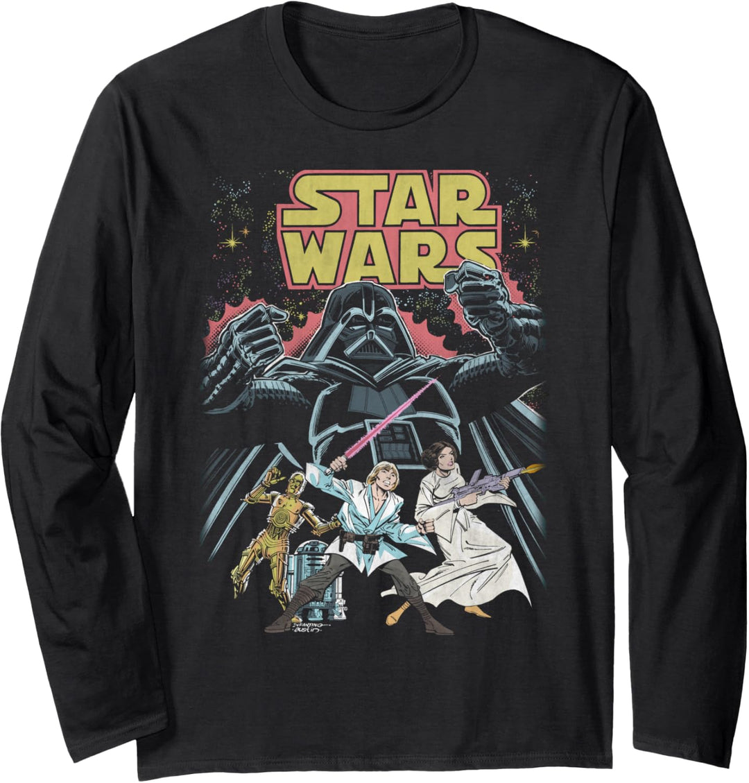 Star Wars Group Shot Vader Sith Lord Comic Cover Langarmshirt