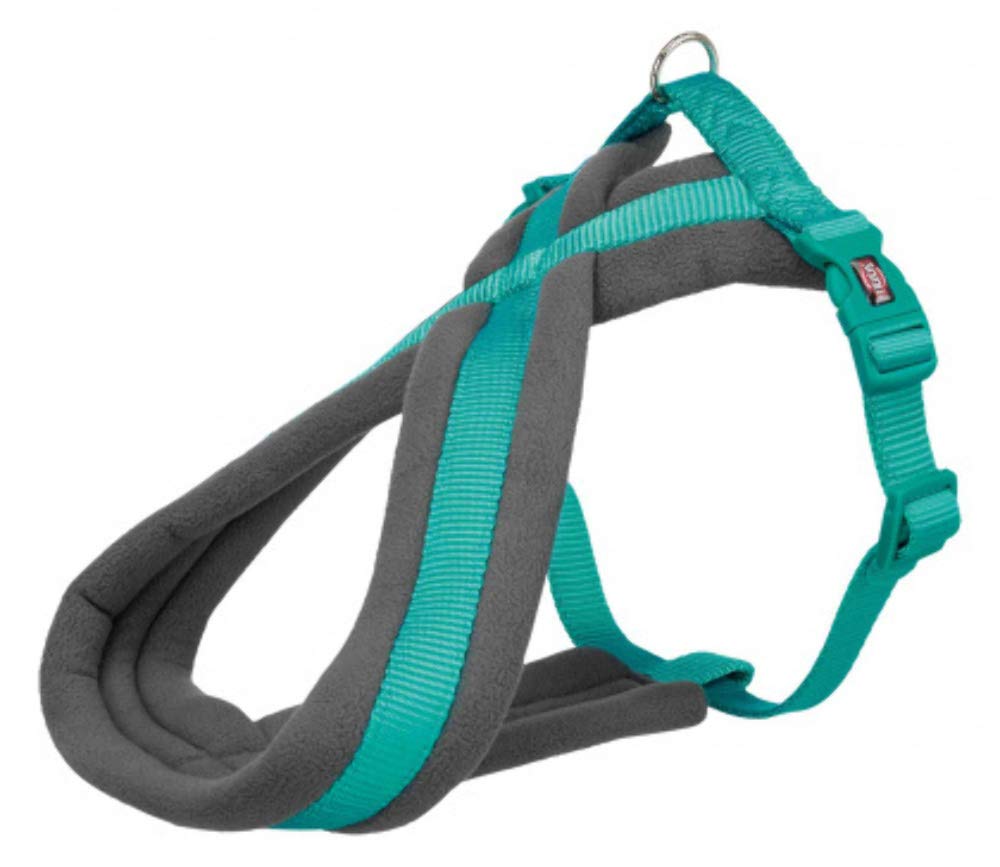 TRIXIE Premium Hundegeschirr mit Fleecepolsterung, Ozeanblau, S Türkis S, 35-65cm/20mm (Paquete de 1