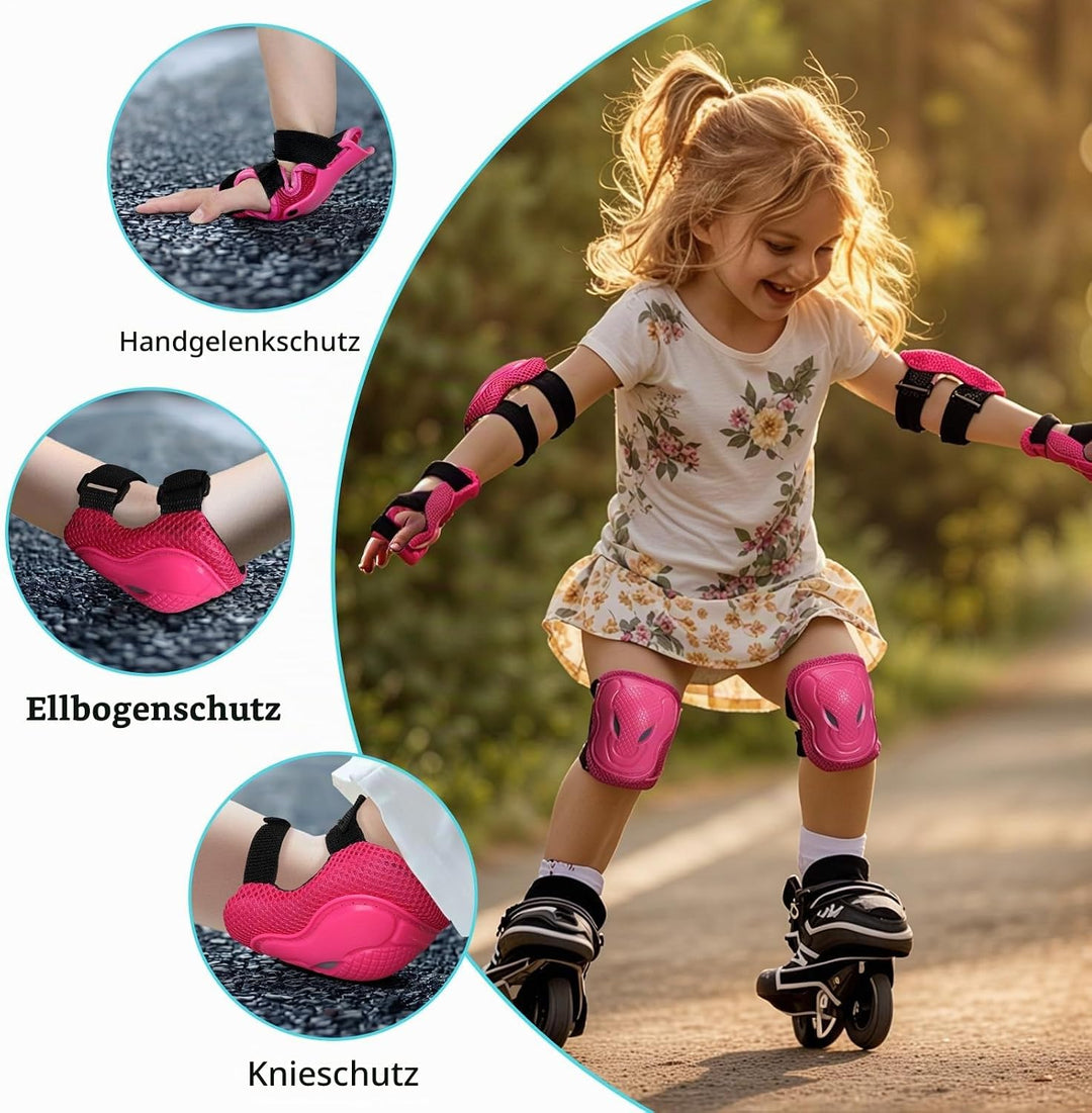 Kinder Knieschoner Ellenbogenschoner und Handgelenkschoner Set, Schützer Set[6pcs] für Kinder Kniesc