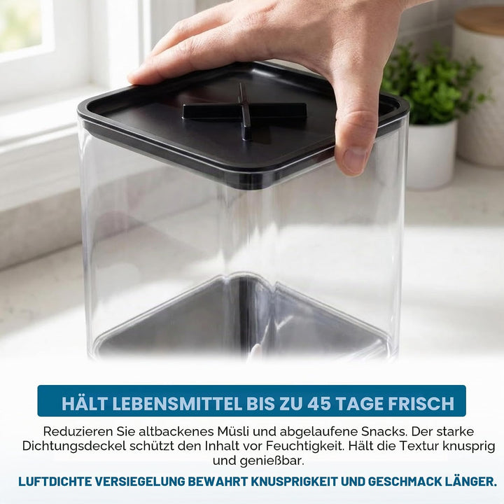 ZevrO 6 Single Kunststoff Compact Trockenfutter Spender, schwarz/transparent, Schwarz