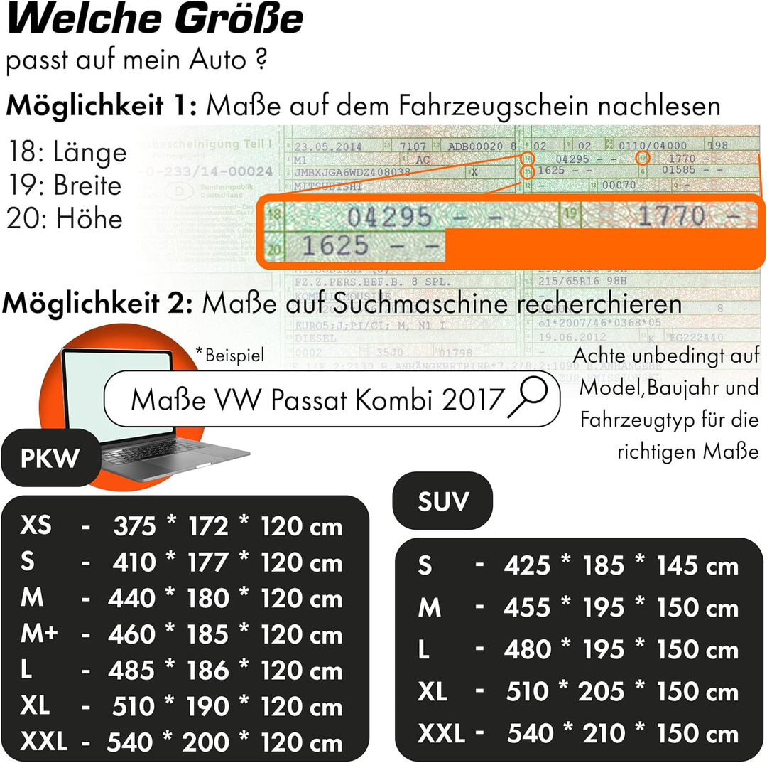 Upgrade4cars Premium Auto Hagelschutzplane Version 2026 | Auto Abdeckplane Komplett für alle Jahresz