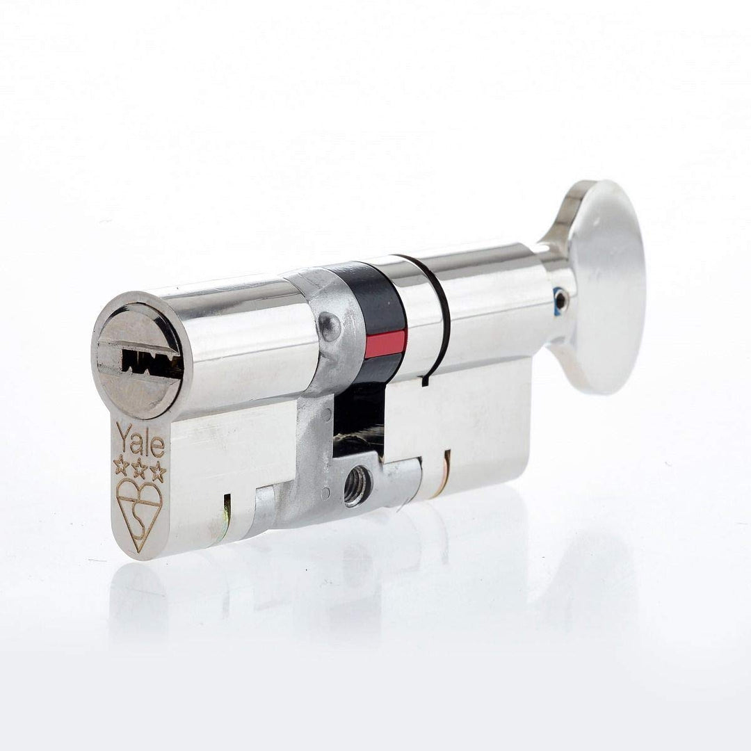 Yale B-YS3-4040NT Platinum Zylinderschloss, mit Knauf, 40/40 10, Nickel-Finish, Euro-Knaufzylinder,