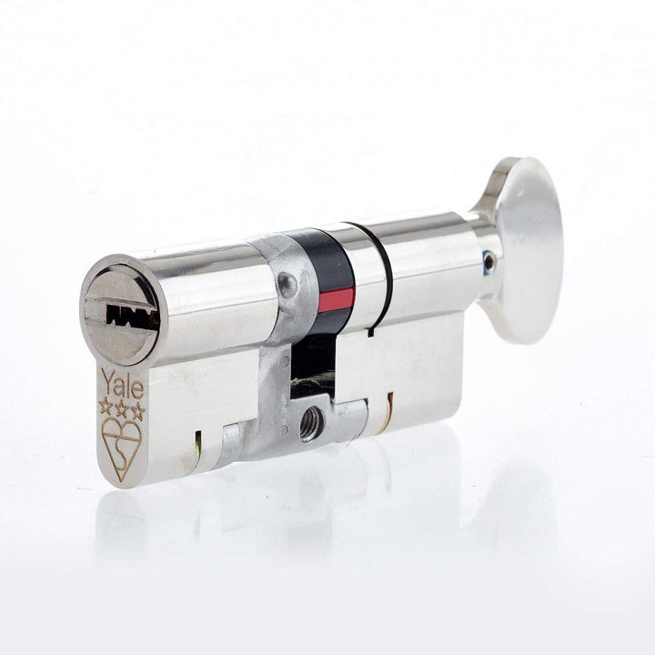 Yale B-YS3-4040NT Platinum Zylinderschloss, mit Knauf, 40/40 10, Nickel-Finish, Euro-Knaufzylinder,
