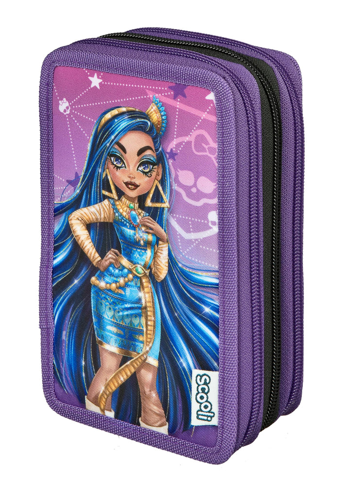 Scooli - Tripledecker Monster High - Gefülltes Schüleretui mit hochwertigen Stiften & Zubehör - Idea