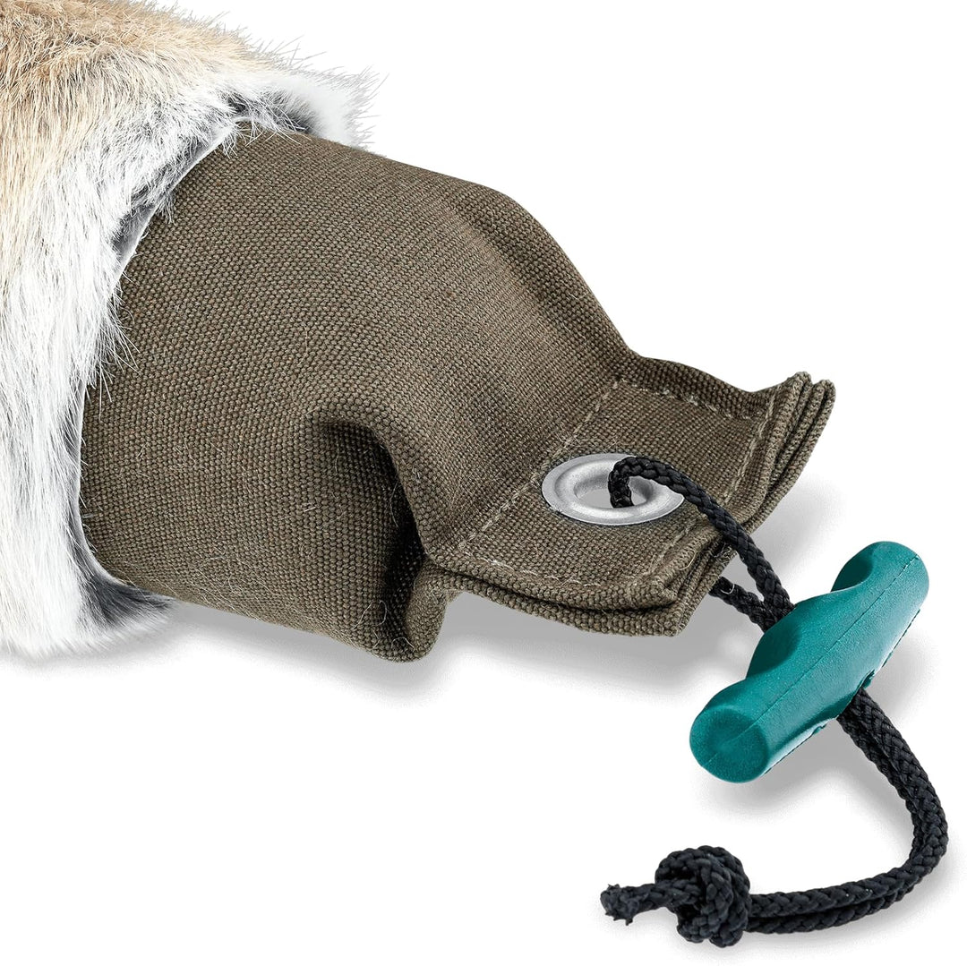 Firedog Dummy mit echtem Kaninchenfell - Robustes Wild-Dummy Apportel für das Hundetraining (Gewicht