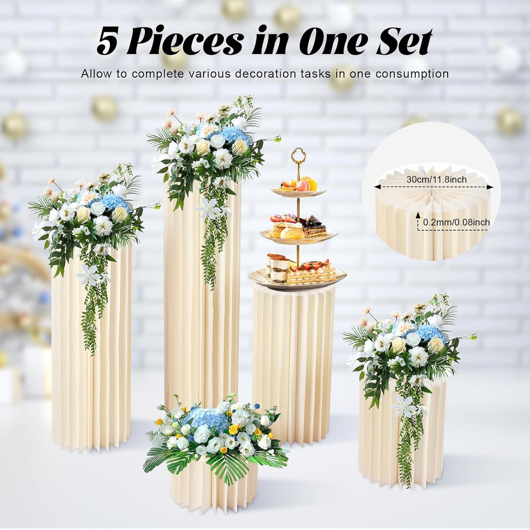 Loohacp Blumenständer Hochzeit Blumenständer, 5 Stück Faltbarer Dekosäule Partytische aus Karton Dis