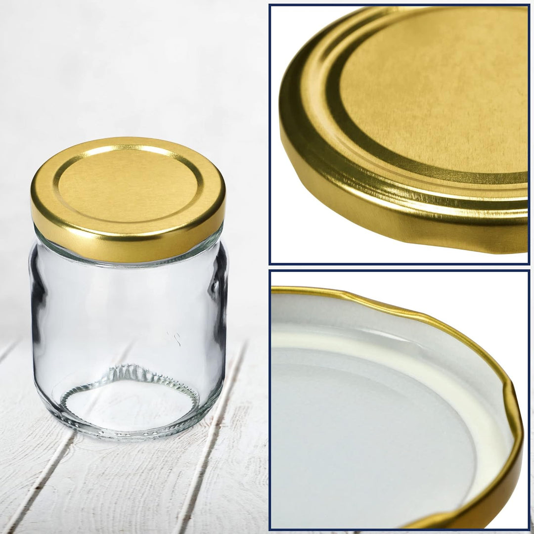 KADAX Schraubdeckel fi53 mm, Twist-Off-Deckel Set aus Metall, passend für 115ml Gläser, Ersatzdeckel