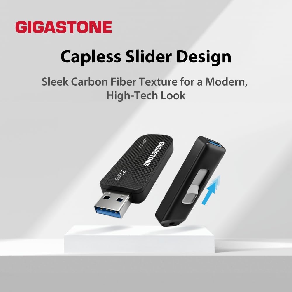 GIGASTONE 32GB USB-Flash-Laufwerk (2 Stück) Z30 USB 3.2 Gen 1 Stick, 80MB/s High Speed, mit Push-Pul